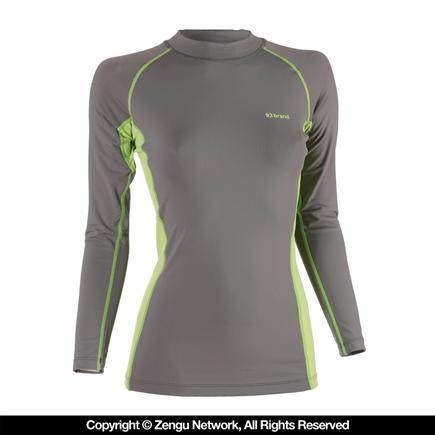 93 Brand Standard Issue Womens Long Sleeve Grappling Rashguard - GreyGreen